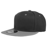 Gelante Snapback Hats for Men - Flat Bill Brim Baseball Cap Hat - Plain Blank Adjustable 1500-1PC Black/Light Grey